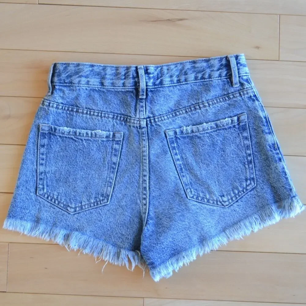 Pacsun Cutoff High Rise Festival Jean Shorts Size 25 Blue Jean